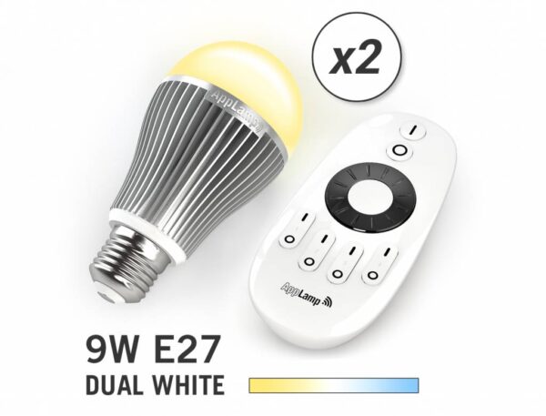 Mi·Light Mi-light 9W Dual White E27 Set van 2 Wifi LED Lampen - led-lighting-store.nl