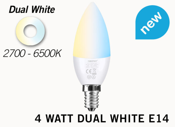 Mi·Light Miboxer / Mi-Light Kaarslamp 4W Dual White E14 Wifi LED Lamp - led-lighting-store.nl